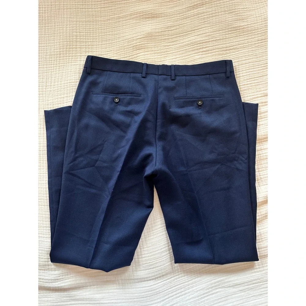 Hugo Boss Wool Suit 36S Jacket 32R Pants Navy Blue 2-Piece Blazer Coat 2 Button
